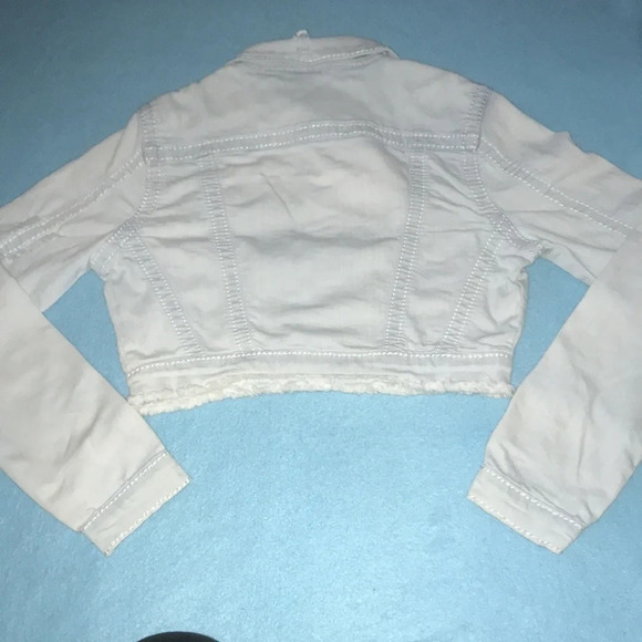 ULTRALOVE crop distressed jean long sleeve button up jacket Y2K NEW size M - Picture 2 of 8